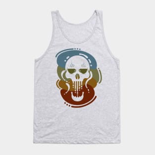 Coffee Cup Eyed Skull Retro Tank Top